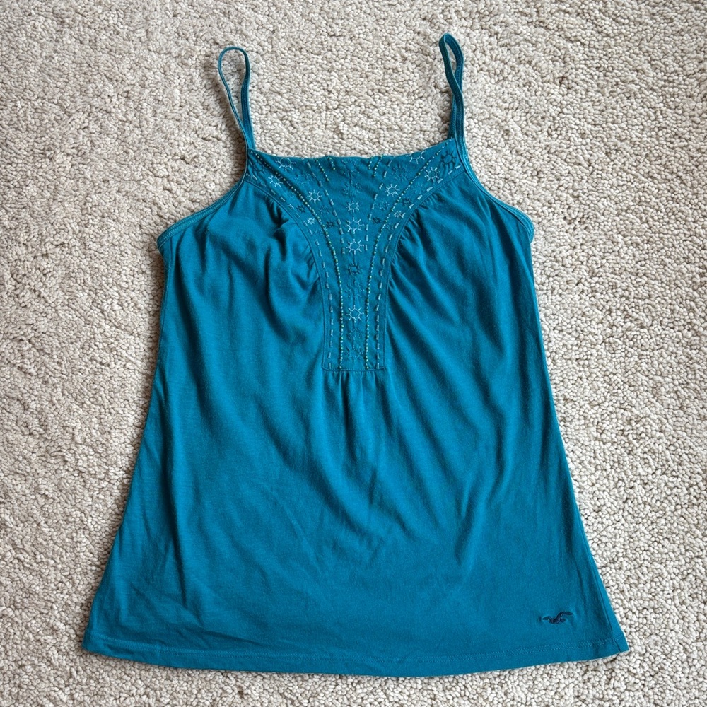 Vintage Hollister Blue Camisole with Embroidered Front